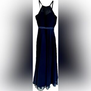 Elegant Navy Blue Evening Gown